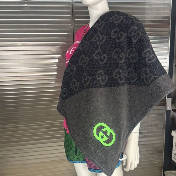 Gucci Gg Jumbo Jacquard Cotton Beach Towel Blanket - Picture 1 of 12